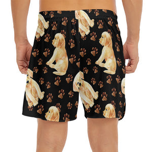 Labrador Retriever Puppy Pattern Print Men's Split Running Shorts