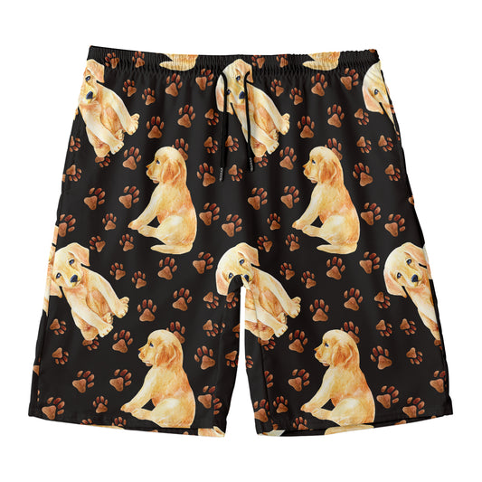 Labrador Retriever Puppy Pattern Print Men's Swim Trunks