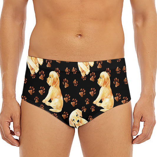 Labrador Retriever Puppy Pattern Print Men's Triangle Swim Briefs