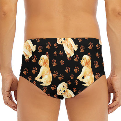 Labrador Retriever Puppy Pattern Print Men's Triangle Swim Briefs