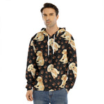 Labrador Retriever Puppy Pattern Print Men's Velvet Pullover Hoodie