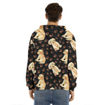 Labrador Retriever Puppy Pattern Print Men's Velvet Pullover Hoodie