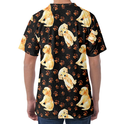 Labrador Retriever Puppy Pattern Print Men's Velvet T-Shirt