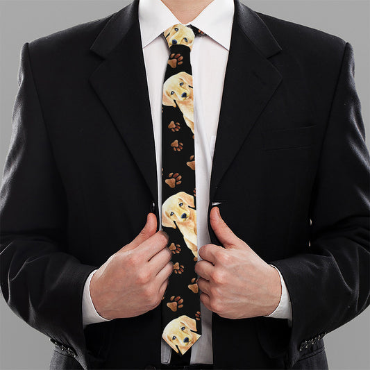 Labrador Retriever Puppy Pattern Print Necktie