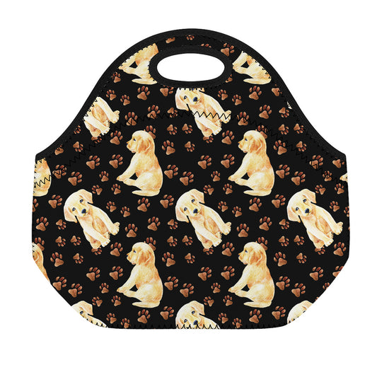 Labrador Retriever Puppy Pattern Print Neoprene Lunch Bag