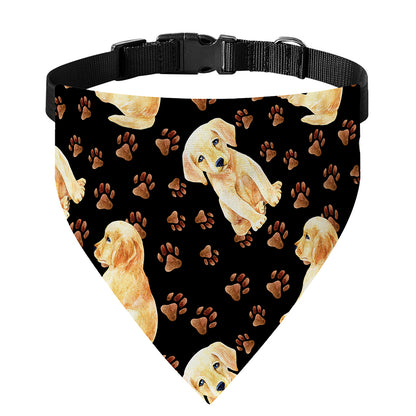 Labrador Retriever Puppy Pattern Print Over The Collar Dog Bandana