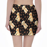 Labrador Retriever Puppy Pattern Print Pencil Mini Skirt