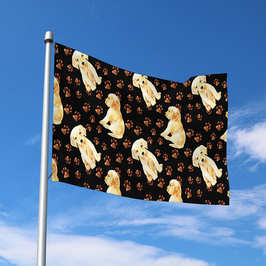Labrador Retriever Puppy Pattern Print Polyester Flag