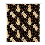 Labrador Retriever Puppy Pattern Print Polyester Shower Curtain