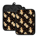 Labrador Retriever Puppy Pattern Print Pot Holders With Pocket