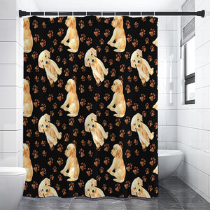 Labrador Retriever Puppy Pattern Print Premium Shower Curtain