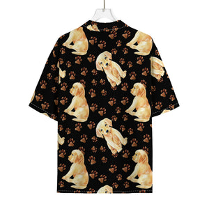 Labrador Retriever Puppy Pattern Print Rayon Hawaiian Shirt