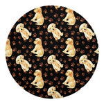 Labrador Retriever Puppy Pattern Print Round Blanket