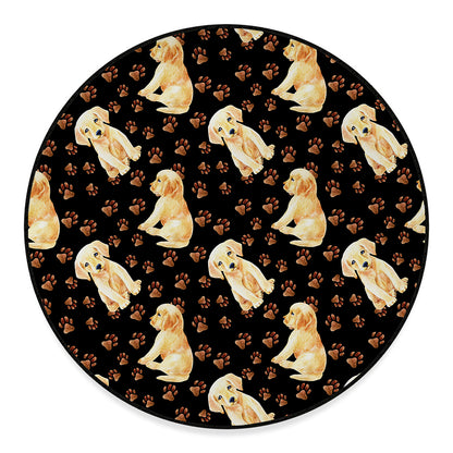 Labrador Retriever Puppy Pattern Print Round Floor Mat
