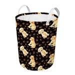 Labrador Retriever Puppy Pattern Print Round Laundry Basket