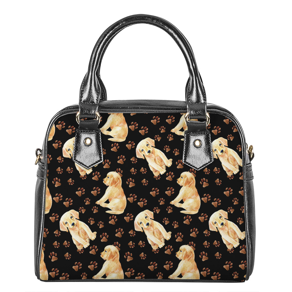 Labrador Retriever Puppy Pattern Print Shoulder Handbag