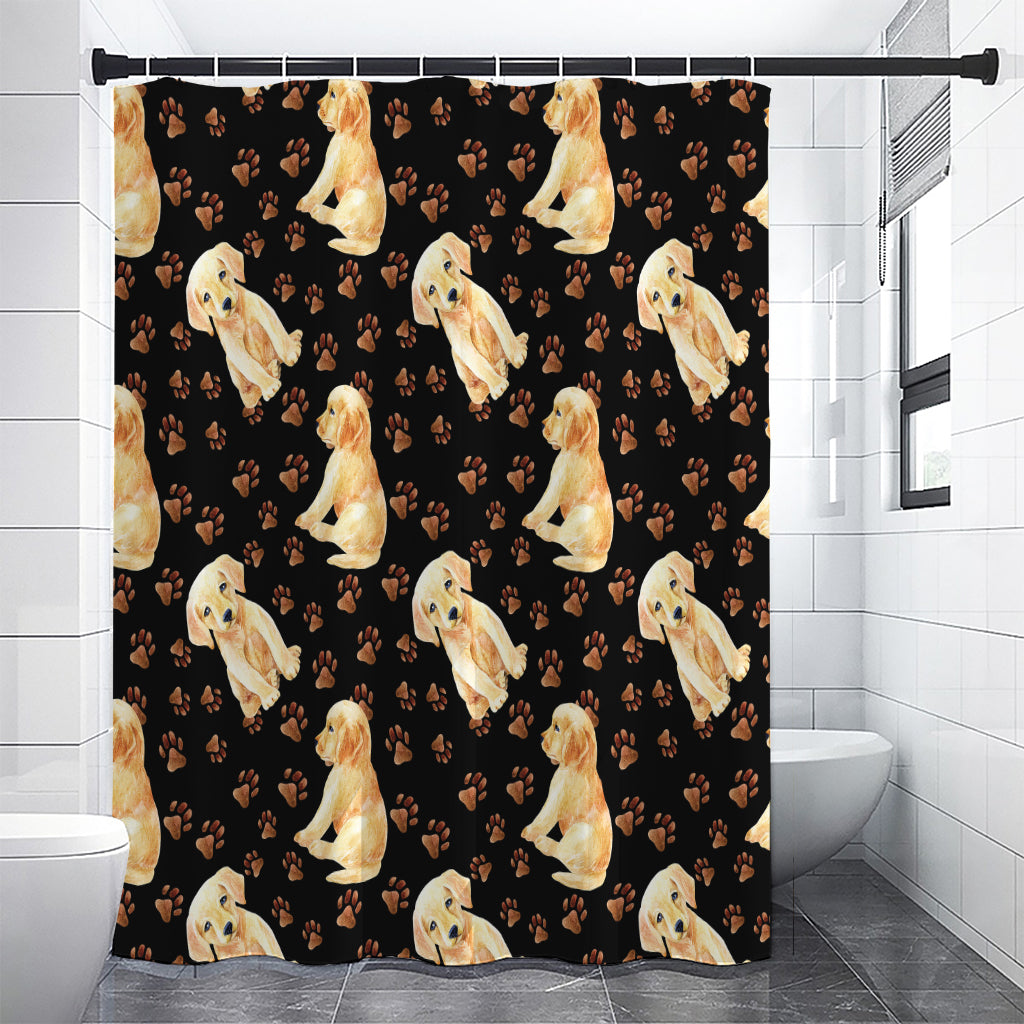 Labrador Retriever Puppy Pattern Print Shower Curtain