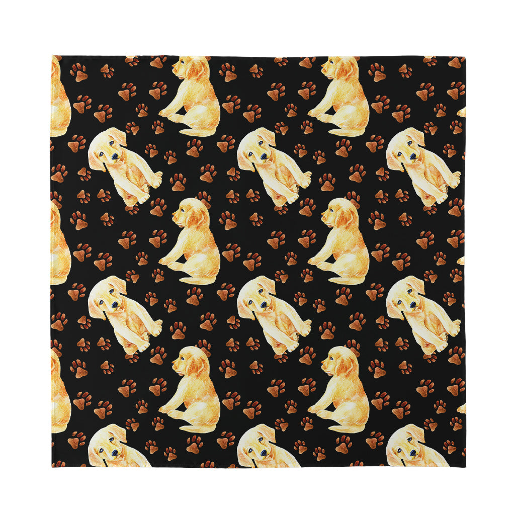 Labrador Retriever Puppy Pattern Print Silk Bandana