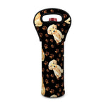 Labrador Retriever Puppy Pattern Print Single Neoprene Wine Tote