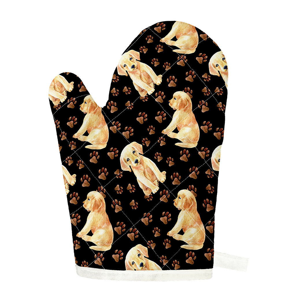 Labrador Retriever Puppy Pattern Print Single Oven Mitt