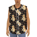 Labrador Retriever Puppy Pattern Print Sleeveless Baseball Jersey