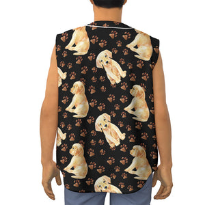 Labrador Retriever Puppy Pattern Print Sleeveless Baseball Jersey