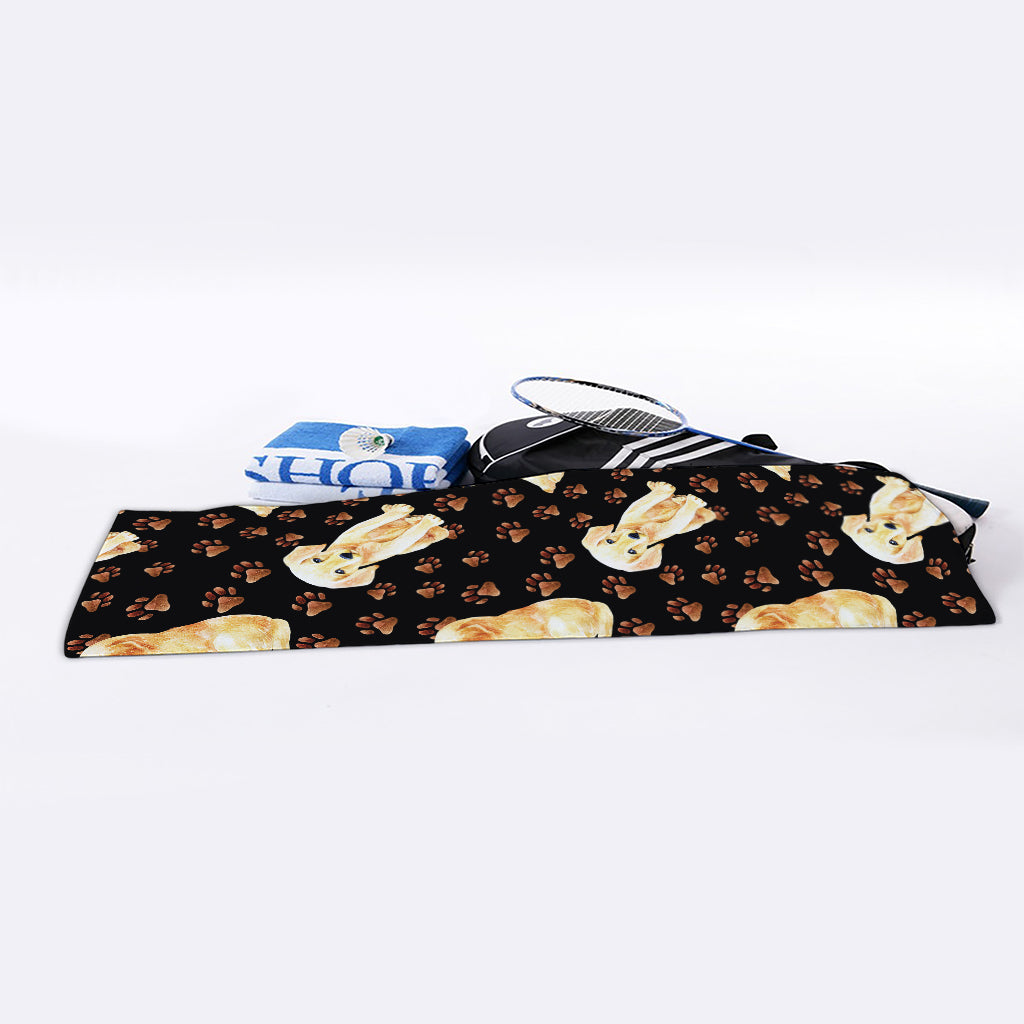 Labrador Retriever Puppy Pattern Print Sports Towel