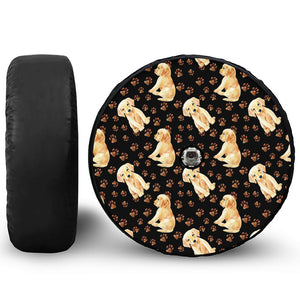 Labrador Retriever Puppy Pattern Print Tire Cover With Camera Hole