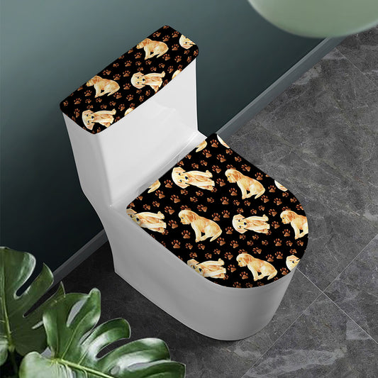 Labrador Retriever Puppy Pattern Print Toilet Lid And Tank Cover Set