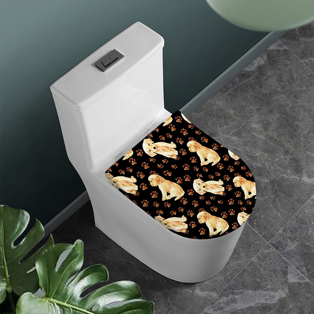Labrador Retriever Puppy Pattern Print Toilet Lid Cover