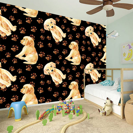 Labrador Retriever Puppy Pattern Print Wall Sticker