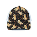 Labrador Retriever Puppy Pattern Print White Mesh Trucker Hat