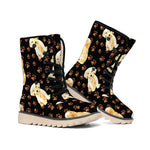 Labrador Retriever Puppy Pattern Print Winter Boots