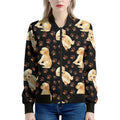 Labrador Retriever Puppy Pattern Print Women's Bomber Jacket