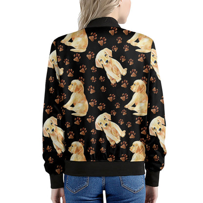 Labrador Retriever Puppy Pattern Print Women's Bomber Jacket
