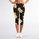 Labrador Retriever Puppy Pattern Print Women's Capri Leggings