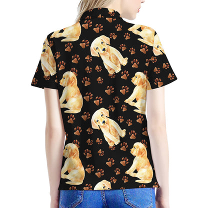 Labrador Retriever Puppy Pattern Print Women's Polo Shirt