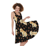 Labrador Retriever Puppy Pattern Print Women's Sleeveless Dress