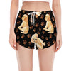 Labrador Retriever Puppy Pattern Print Women's Split Running Shorts