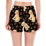 Labrador Retriever Puppy Pattern Print Women's Split Running Shorts