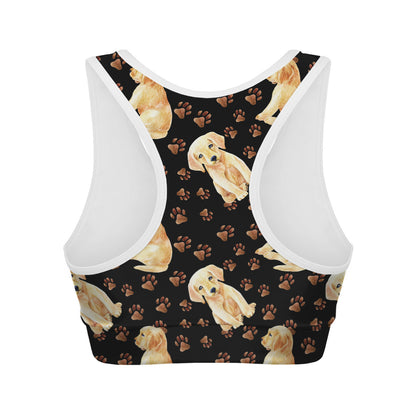 Labrador Retriever Puppy Pattern Print Women's Sports Bra