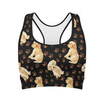 Labrador Retriever Puppy Pattern Print Women's Sports Bra