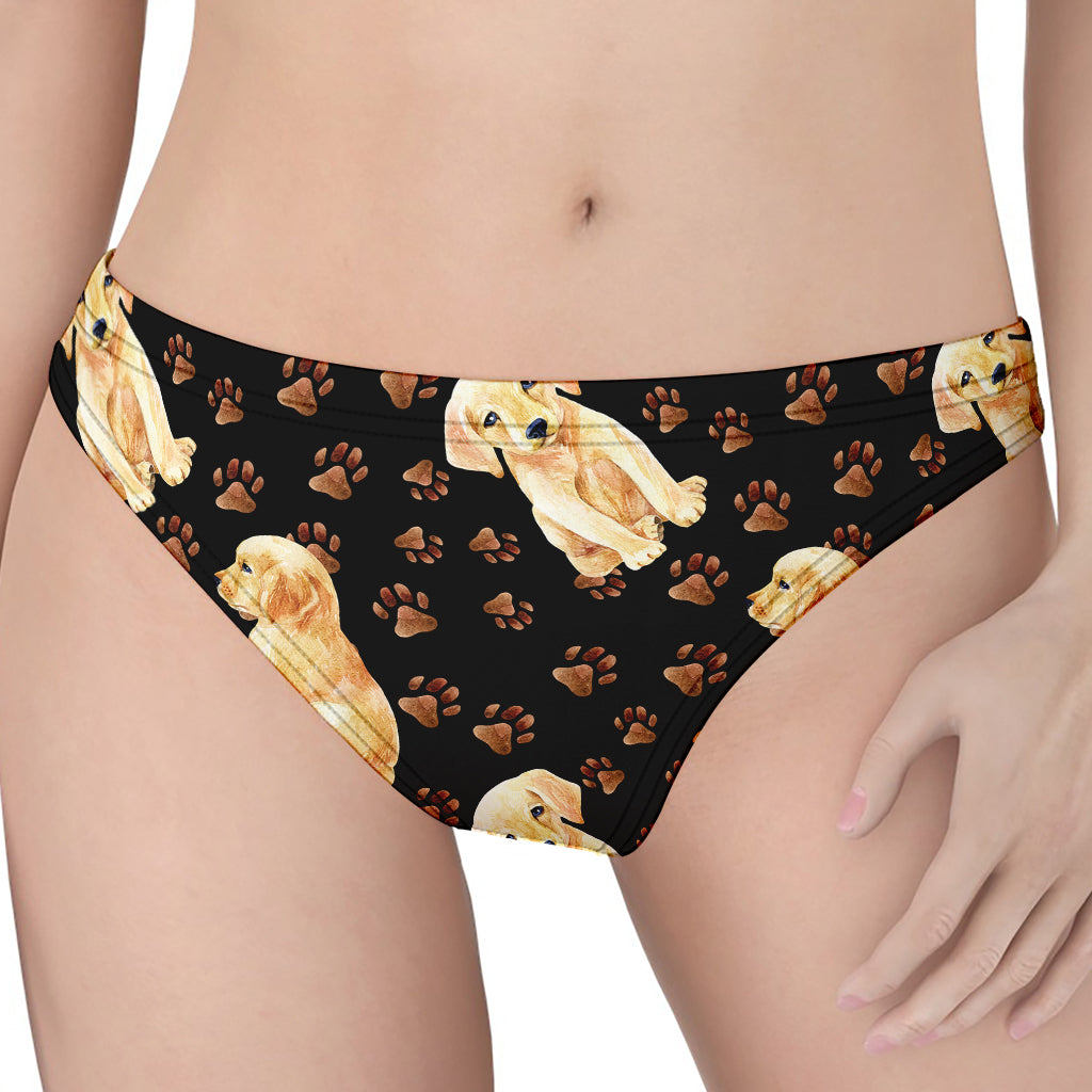 Labrador Retriever Puppy Pattern Print Women's Thong