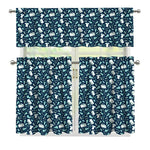 Lacrosse Equipment Pattern Print 3 Piece Kitchen Curtains