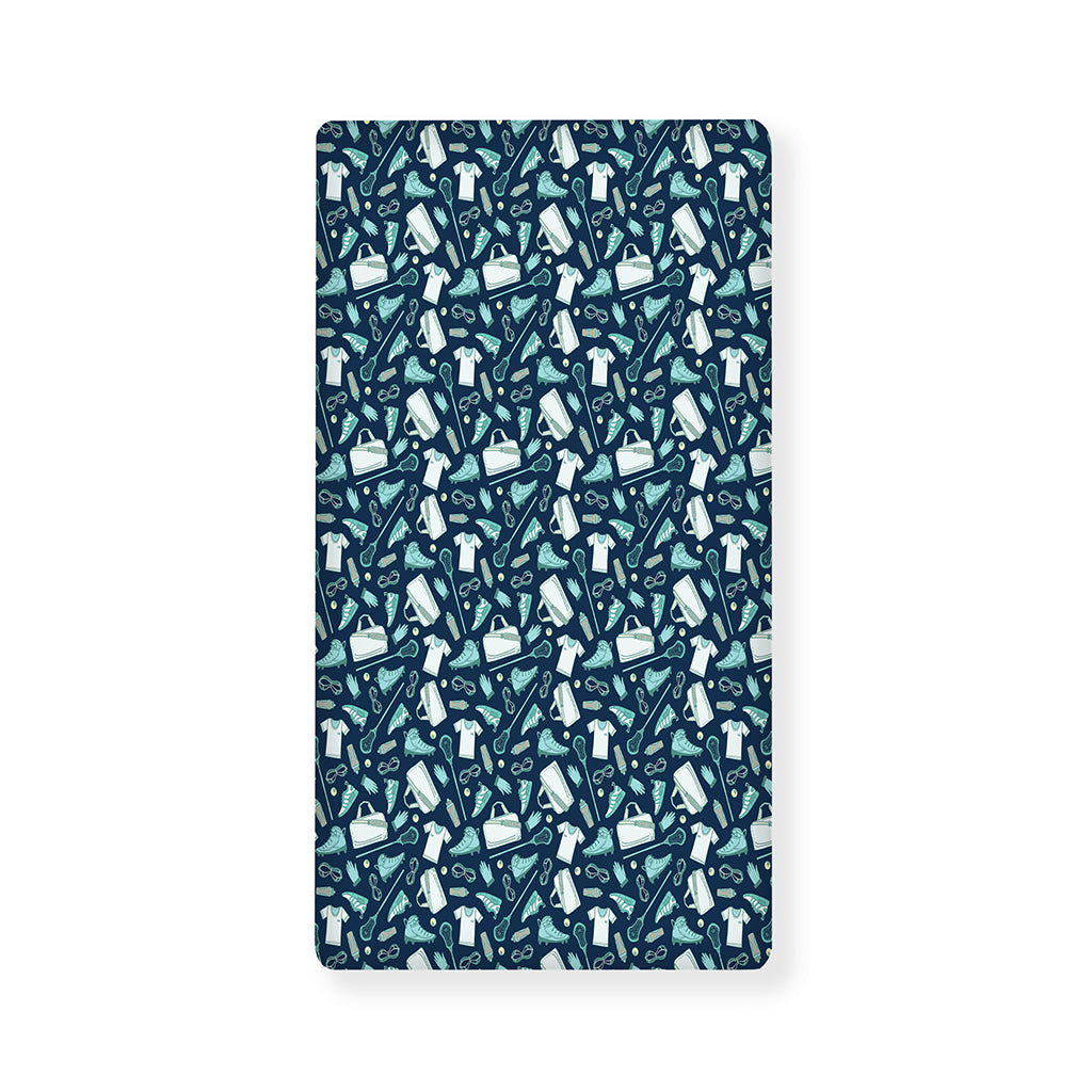 Lacrosse Equipment Pattern Print Baby Crib Sheet