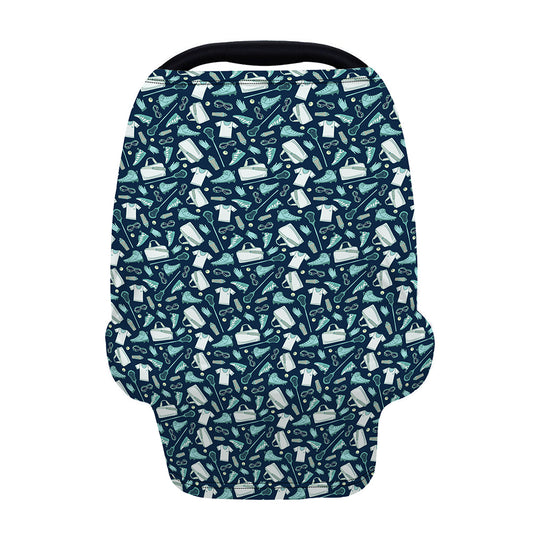 Lacrosse Equipment Pattern Print Baby Seat Cover