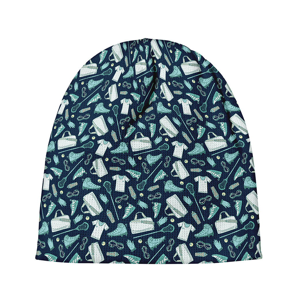 Lacrosse Equipment Pattern Print Beanie