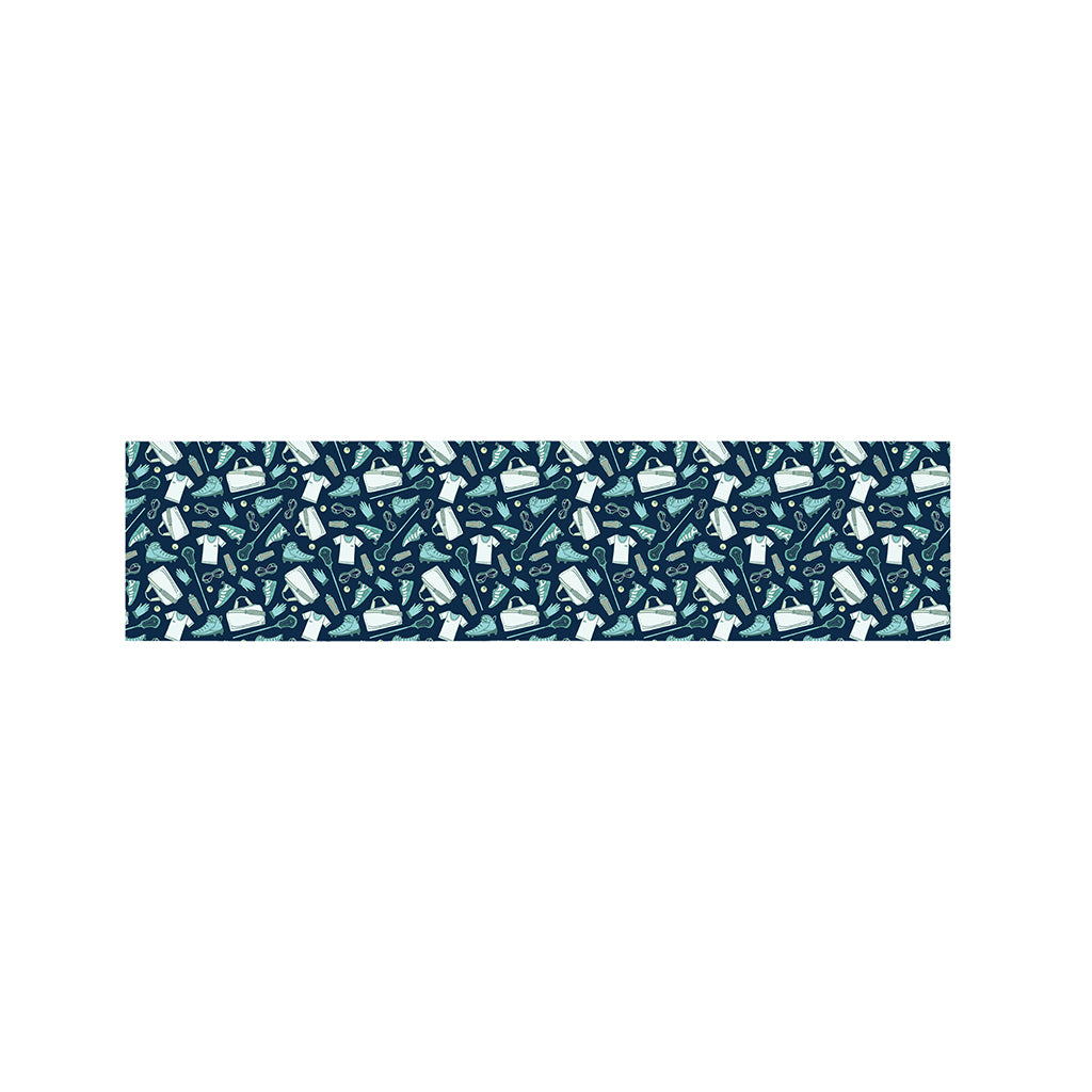 Lacrosse Equipment Pattern Print Bed Runner
