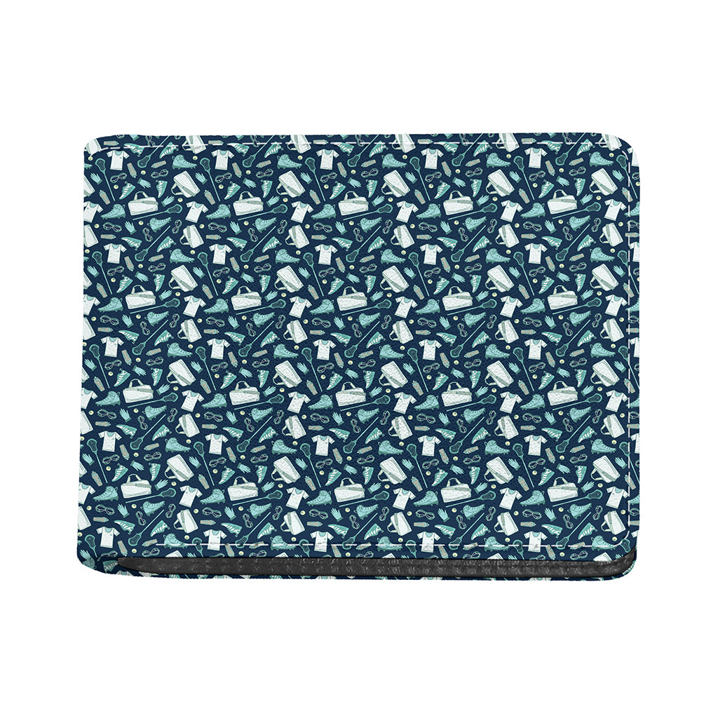 Lacrosse Equipment Pattern Print Bifold Wallet