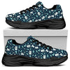 Lacrosse Equipment Pattern Print Black Chunky Shoes